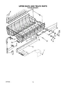11 - Upper Rack And Track parts for Kitchenaid Dishwasher KUDA22ST4 from AppliancePartsPros.com