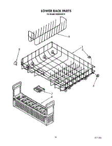 12 - Lower Rack parts for Kitchenaid Dishwasher KUDA22ST4 from AppliancePartsPros.com