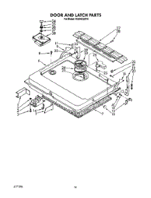 13 - Door And Latch parts for Kitchenaid Dishwasher KUDA22ST4 from AppliancePartsPros.com
