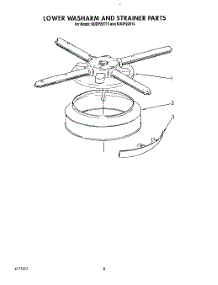 06 - Lower Washarm And Strainer parts for Kitchenaid Dishwasher KUDP220T3 from AppliancePartsPros.com