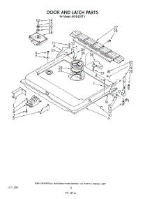 13 - Door And Latch parts for Whirlpool Dishwasher 4KPDI620T1 from AppliancePartsPros.com