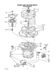 05 - Pump And Motor parts for Kitchenaid Dishwasher KUDI22XX0 from AppliancePartsPros.com