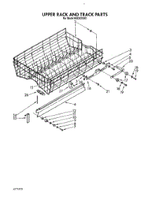 11 - Upper Rack And Track parts for Kitchenaid Dishwasher KUDI22XX0 from AppliancePartsPros.com