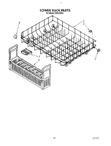 12 - Lower Rack parts for Kitchenaid Dishwasher KUDI22XX0 from AppliancePartsPros.com