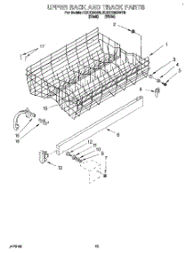 10 - Upper Rack And Track parts for Kitchenaid Dishwasher KUDC230BWH0 from AppliancePartsPros.com