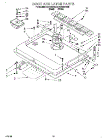 12 - Door And Latch parts for Kitchenaid Dishwasher KUDC230BWH0 from AppliancePartsPros.com