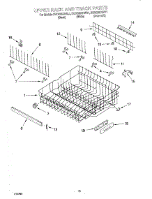 10 - Upper Rack And Track parts for Kitchenaid Dishwasher KUDC25CHBT1 from AppliancePartsPros.com