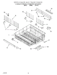 10 - Upper Rack And Track parts for Kitchenaid Dishwasher KUDV25SHWH2 from AppliancePartsPros.com
