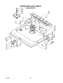 13 - Door And Latch parts for Kitchenaid Dishwasher KUDP22ST0 from AppliancePartsPros.com