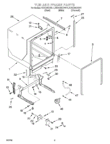 08 - Tub And Frame parts for Kitchenaid Dishwasher KUDC25CHBL1 from AppliancePartsPros.com