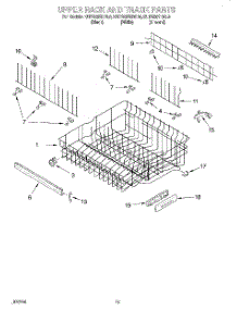 10 - Upper Rack And Track parts for Kitchenaid Dishwasher KUDS25SHAL0 from AppliancePartsPros.com