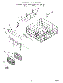 11 - Lower Rack parts for Kitchenaid Dishwasher KUDS25SHAL0 from AppliancePartsPros.com