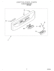 02 - Control Panel parts for Kitchenaid Dishwasher KUDS25SHBS1 from AppliancePartsPros.com
