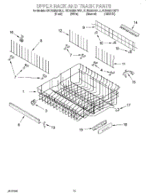 10 - Upper Rack And Track parts for Kitchenaid Dishwasher KUDS25SHBT1 from AppliancePartsPros.com