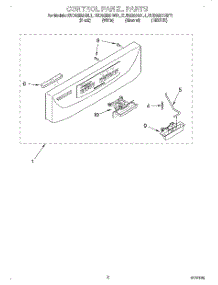 02 - Control Panel parts for Kitchenaid Dishwasher KUDS25SHWH1 from AppliancePartsPros.com