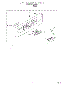 02 - Control Panel parts for Kitchenaid Dishwasher KUDY25SHWH1 from AppliancePartsPros.com