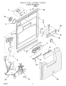03 - Door And Latch parts for Kitchenaid Dishwasher KUDY25SHWH1 from AppliancePartsPros.com