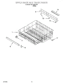 10 - Upper Rack And Track parts for Kitchenaid Dishwasher KUDY25SHWH1 from AppliancePartsPros.com