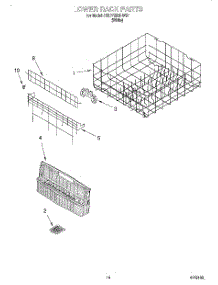 11 - Lower Rack parts for Kitchenaid Dishwasher KUDY25SHWH1 from AppliancePartsPros.com