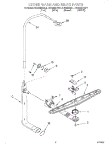 07 - Upper Wash And Rinse parts for Kitchenaid Dishwasher KUDS25SHAL1 from AppliancePartsPros.com