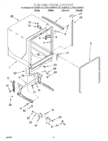 08 - Tub And Frame parts for Kitchenaid Dishwasher KUDG25SHWH1 from AppliancePartsPros.com