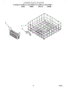 11 - Lower Rack parts for Kitchenaid Dishwasher KUDG25SHAL1 from AppliancePartsPros.com