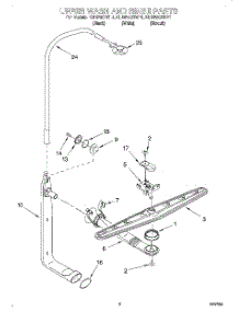 07 - Upper Wash And Rinse parts for Kitchenaid Dishwasher KUDI25CHWH1 from AppliancePartsPros.com
