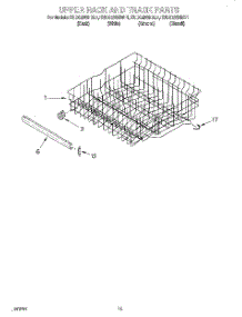 10 - Upper Rack And Track parts for Kitchenaid Dishwasher KUDG25SHBT1 from AppliancePartsPros.com
