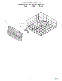 11 - Lower Rack parts for Kitchenaid Dishwasher KUDI25CHBT1 from AppliancePartsPros.com