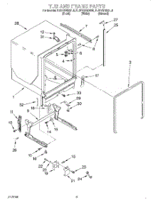 08 - Tub And Frame parts for Kitchenaid Dishwasher KUDY24SEAL0 from AppliancePartsPros.com