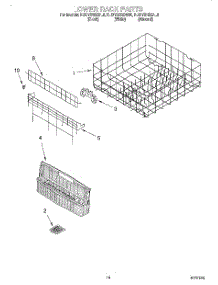 11 - Lower Rack parts for Kitchenaid Dishwasher KUDY24SEBL0 from AppliancePartsPros.com
