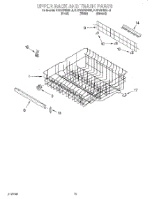 10 - Upper Rack And Track parts for Kitchenaid Dishwasher KUDY24SEAL0 from AppliancePartsPros.com