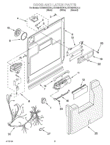 03 - Door And Latch parts for Kitchenaid Dishwasher KUDM24SEAL4 from AppliancePartsPros.com