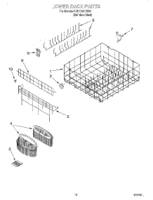 11 - Lower Rack parts for Kitchenaid Dishwasher KUDC25CHSS1 from AppliancePartsPros.com