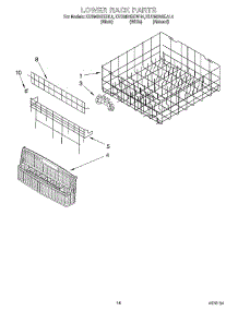 11 - Lower Rack parts for Kitchenaid Dishwasher KUDM24SEAL4 from AppliancePartsPros.com