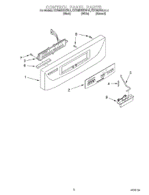 02 - Control Panel parts for Kitchenaid Dishwasher KUDM24SEWH4 from AppliancePartsPros.com