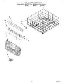 11 - Lower Rack parts for Kitchenaid Dishwasher KUDR24SEWH3 from AppliancePartsPros.com