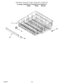 10 - Upper Rack And Track parts for Kitchenaid Dishwasher KUDM24SEWH4 from AppliancePartsPros.com