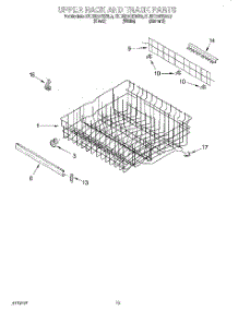 10 - Upper Rack And Track parts for Kitchenaid Dishwasher KUDR24SEBL3 from AppliancePartsPros.com