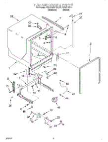 08 - Tub And Frame parts for Kitchenaid Dishwasher KUDS25SHBS0 from AppliancePartsPros.com
