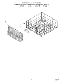 11 - Lower Rack parts for Kitchenaid Dishwasher KUDI25CHAL0 from AppliancePartsPros.com