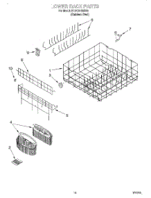 11 - Lower Rack parts for Kitchenaid Dishwasher KUDC24SESS5 from AppliancePartsPros.com