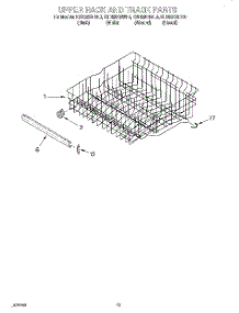10 - Upper Rack And Track parts for Kitchenaid Dishwasher KUDI25CHBL0 from AppliancePartsPros.com