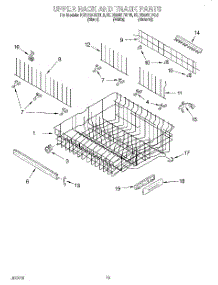 10 - Upper Rack And Track parts for Kitchenaid Dishwasher KUDS24SEWH5 from AppliancePartsPros.com