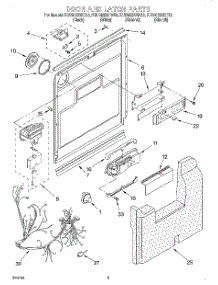 03 - Door And Latch parts for Kitchenaid Dishwasher KUDM25SHAL0 from AppliancePartsPros.com