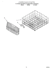 11 - Lower Rack parts for Kitchenaid Dishwasher KUDI24SEBL5 from AppliancePartsPros.com