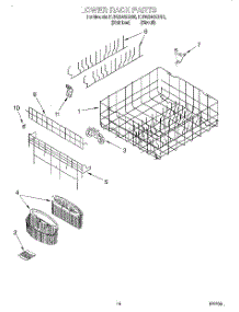 11 - Lower Rack parts for Kitchenaid Dishwasher KUDS24SEBS5 from AppliancePartsPros.com