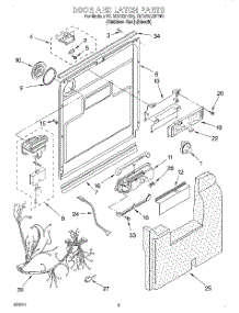 03 - Door And Latch parts for Kitchenaid Dishwasher KUDC25CHSS0 from AppliancePartsPros.com