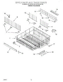 10 - Upper Rack And Track parts for Kitchenaid Dishwasher KUDC25CHSS0 from AppliancePartsPros.com