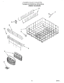 11 - Lower Rack parts for Kitchenaid Dishwasher KUDC25CHSS0 from AppliancePartsPros.com